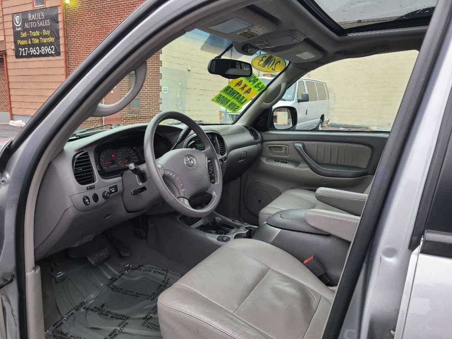 2003 SILVER TOYOTA SEQUOIA LIMITED (5TDBT48A03S) with an 4.7L engine, Automatic transmission, located at 117 North Cameron Street, Harrisburg, PA, 17101, (717) 963-8962, 40.267021, -76.875351 - WE FINANCE!!! Good Credit/ Bad Credit/ No Credit - ALL Trade-Ins Welcomed!!! ***Guaranteed Credit Approval*** APPLY ONLINE or CALL us TODAY ;) Internet Prices and Marketplace Prices are SPECIAL discounted ***CASH DEALS*** Retail Prices are higher. Please call us to discuss your cash and finan - Photo#16